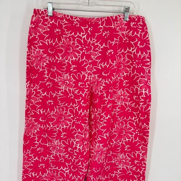 Talbots Women’s Size 16 Pink Floral Print Cotton Pants ankle new - Picture 7 of 13